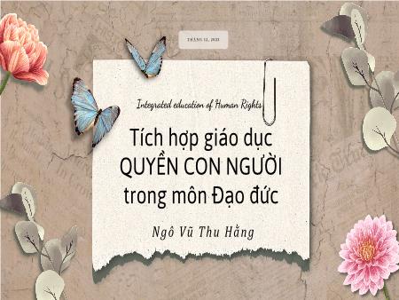 Tích hợp giáo dục Quyền con người trong môn Đạo đức - Ngô Vũ Thu Hằng