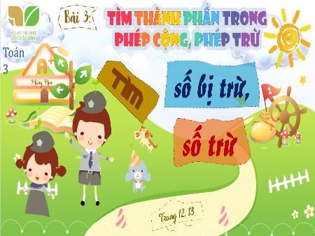 Bài giảng Toán 3 (Kết nối tri thức) - Bài 3: Tìm thành phần trong phép cộng, phép trừ