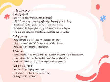 Bài giảng Toán Lớp 3 (Kết nối tri thức) - Bài 67: Thực hành xem đồng hồ, xem lịch (Tiết 1)