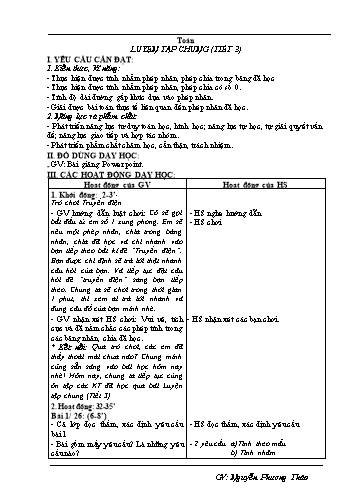 Giáo án Toán 3 (Kết nối tri thức) - Bài: Luyện tập (Tiết 3) - Nguyễn Phương Thảo