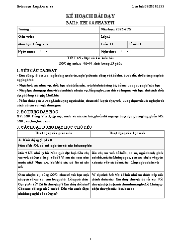 Giáo án Tiếng Việt Lớp 3 - Tuần 11 - Tích hợp năng lực số và AI năm học 2026-2027