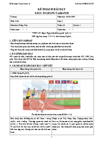 Giáo án Tiếng Việt Lớp 3 - Tuần 32 - Tích hợp năng lực số và AI năm học 2026-2027